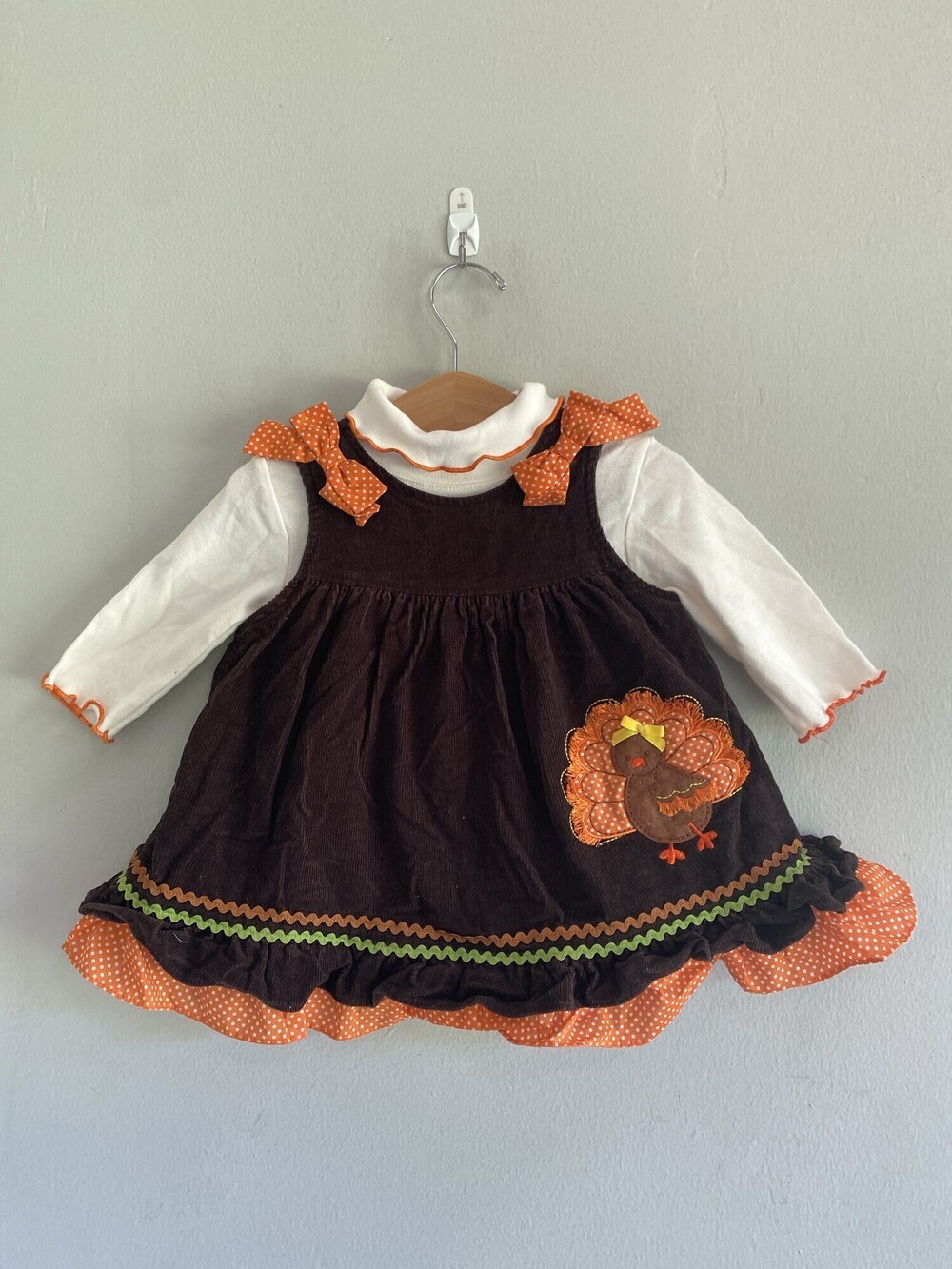 Rare Editions Thanksgiving Turkey Jumper Set Baby 12M